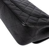 Chanel Quilted Caviar Leather Jumbo Double Flap Crossbody Bag