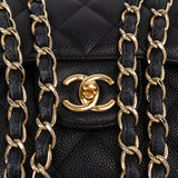 Chanel Quilted Caviar Leather Jumbo Double Flap Crossbody Bag