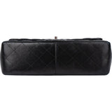 Chanel Quilted Lambskin Palladium Jumbo Double Flap Crossbody Bag