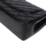 Chanel Quilted Lambskin Palladium Jumbo Double Flap Crossbody Bag