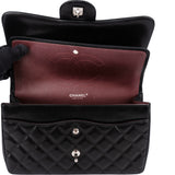Chanel Quilted Lambskin Palladium Jumbo Double Flap Crossbody Bag
