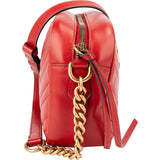 Gucci Red Leather Marmont GG Crossbody Bag
