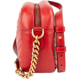 Gucci Red Leather Marmont GG Crossbody Bag