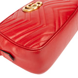 Gucci Red Leather Marmont GG Crossbody Bag