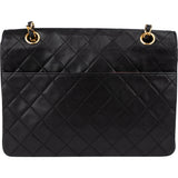 Chanel Quilted Lambskin 24K Gold Single Flap Crossbody Bag