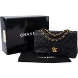 Chanel Quilted Lambskin 24K Gold Small Double Flap Crossbody Bag