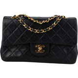 Chanel Quilted Lambskin 24K Gold Small Double Flap Crossbody Bag