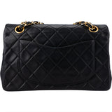 Chanel Quilted Lambskin 24K Gold Small Double Flap Crossbody Bag