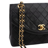Chanel Quilted Lambskin 24K Gold Single Flap Crossbody Bag