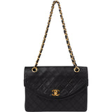 Chanel Quilted Lambskin 24K Gold Single Flap Crossbody Bag