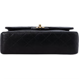 Chanel Quilted Lambskin 24K Gold Small Double Flap Crossbody Bag