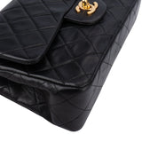 Chanel Quilted Lambskin 24K Gold Small Double Flap Crossbody Bag