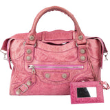 Balenciaga Pink Leather City Handbag
