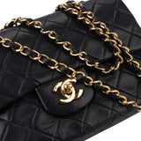 Chanel Quilted Lambskin 24K Gold Small Double Flap Crossbody Bag