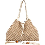 Gucci GG Monogram Bamboo Handbag