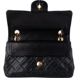 Chanel Quilted Lambskin 24K Gold Small Double Flap Crossbody Bag