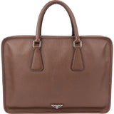Prada Brown Saffiano Leather Triangle Business Handbag