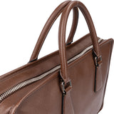 Prada Brown Saffiano Leather Triangle Business Handbag
