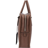 Prada Brown Saffiano Leather Triangle Business Handbag