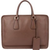 Prada Brown Saffiano Leather Triangle Business Handbag