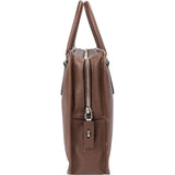 Prada Brown Saffiano Leather Triangle Business Handbag