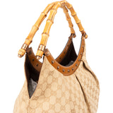 Gucci GG Monogram Bamboo Handbag