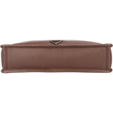 Prada Brown Saffiano Leather Triangle Business Handbag
