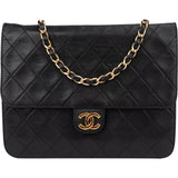 Chanel Quilted Lambskin 24K Gold Single Flap Shoulder Bag