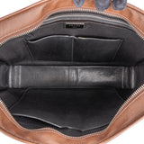 Prada Brown Saffiano Leather Triangle Business Handbag