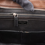 Prada Brown Saffiano Leather Triangle Business Handbag