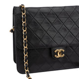 Chanel Quilted Lambskin 24K Gold Single Flap Shoulder Bag