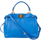 Fendi Blue Leather Peekaboo Handbag