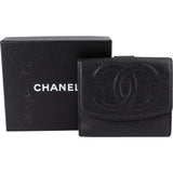 Chanel Noir Caviar Leather CC Wallet