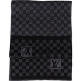 Louis Vuitton Black Damier Wool Monogram Scarf Schal