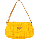 Prada Yellow Nylon Triangle Handbag