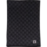 Louis Vuitton Black Damier Wool Monogram Scarf Schal