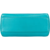 Fendi Turquoise Leather Peekaboo Handbag