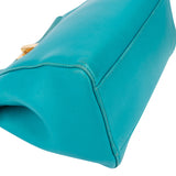 Fendi Turquoise Leather Peekaboo Handbag