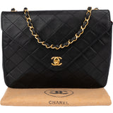 Chanel Quilted Lambskin 24K Gold Single Flap Shoulder Bag