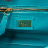 Fendi Turquoise Leather Peekaboo Handbag