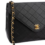 Chanel Quilted Lambskin 24K Gold Single Flap Shoulder Bag