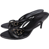 Gucci Black Leather GG Sandals (36)