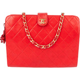 Chanel Quilted Lambskin 24K Gold Clip Shoulder Bag