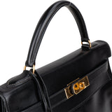 Hermès Noir Boxcalf Kelly 32 Handbag