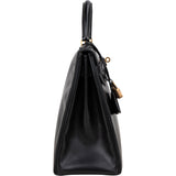 Hermès Noir Boxcalf Kelly 32 Handbag