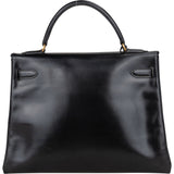 Hermès Noir Boxcalf Kelly 32 Handbag