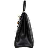 Hermès Noir Boxcalf Kelly 32 Handbag