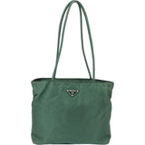 Prada Green Nylon Triangle Shoulder Bag