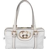 Gucci White Leather GG Handbag