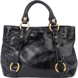 Miu Miu Black Leather Classic City Handbag